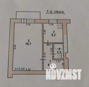1-к квартира, вторичка, 32м2, 5/5 этаж