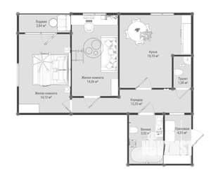 3-к квартира, строящийся дом, 72м2, 4/5 этаж