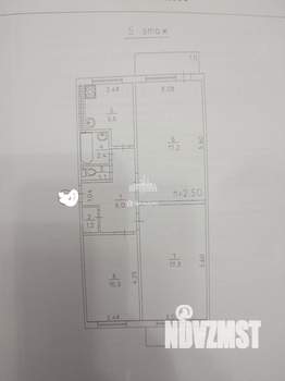 3-к квартира, вторичка, 62м2, 5/5 этаж