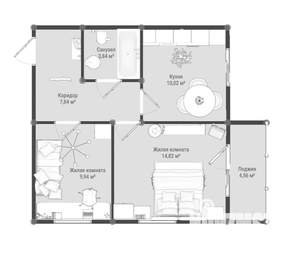 1-к квартира, строящийся дом, 49м2, 3/5 этаж