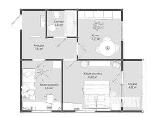 1-к квартира, строящийся дом, 49м2, 5/5 этаж
